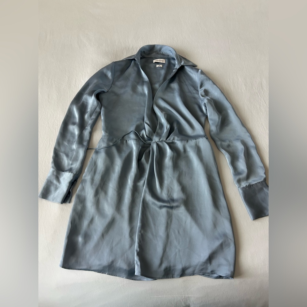 Babaton Light Blue Satin Dress